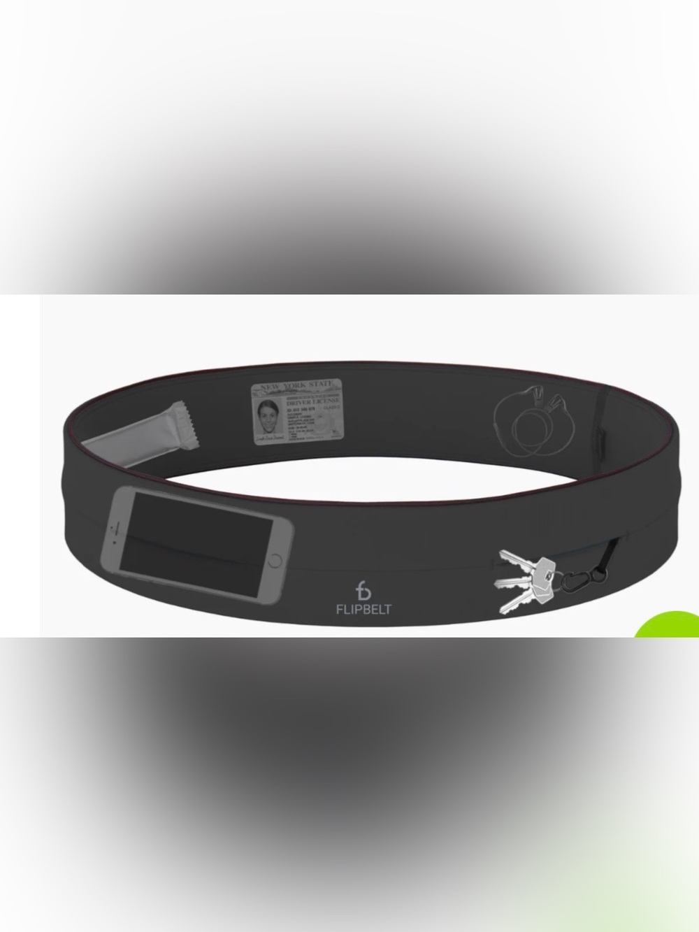 FlipBelt Men’s Dark Grey Running Belt with ID and Phone Pockets